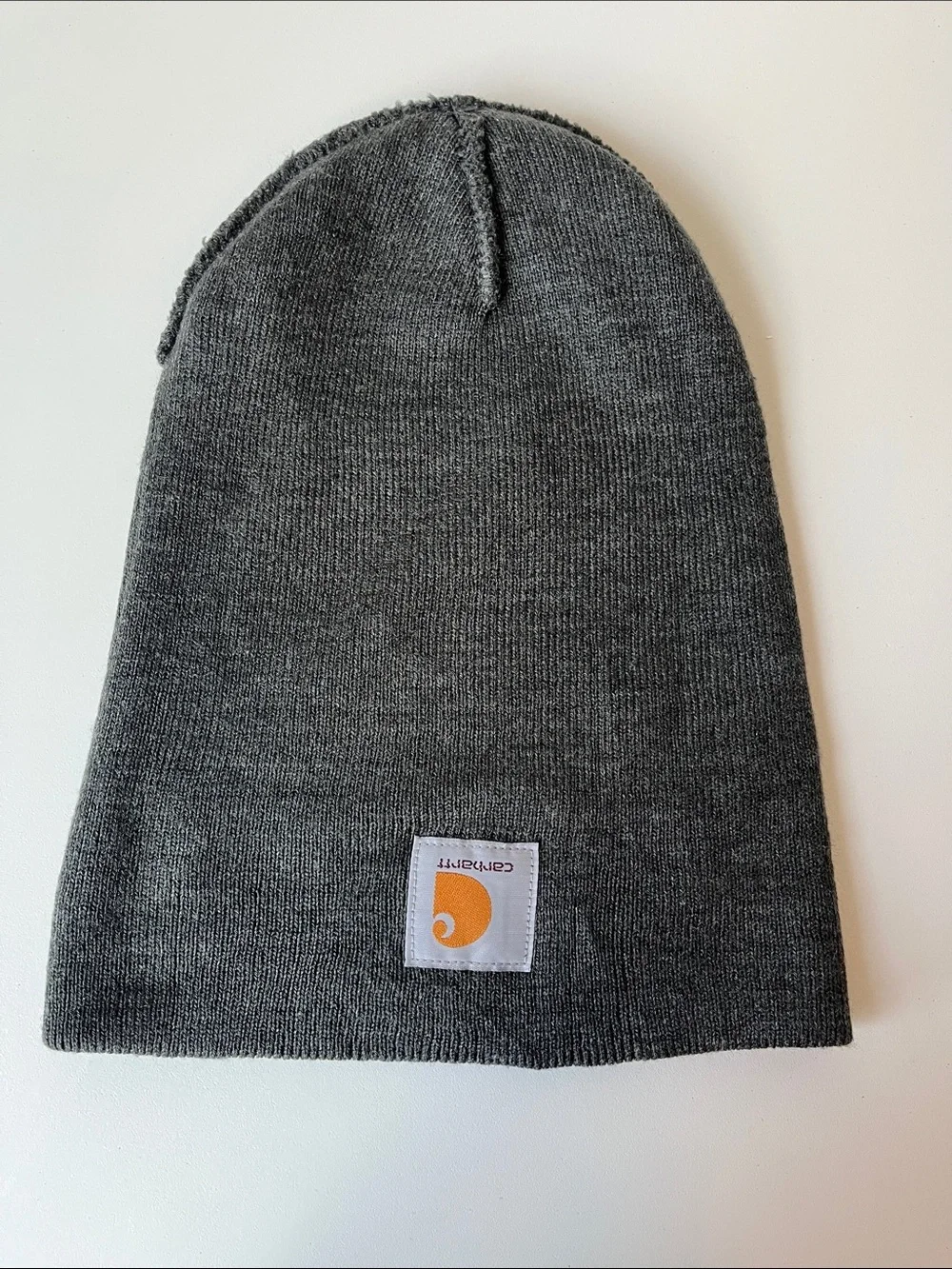 Carhartt Dark Gray Beanie with Gold Logo Patch